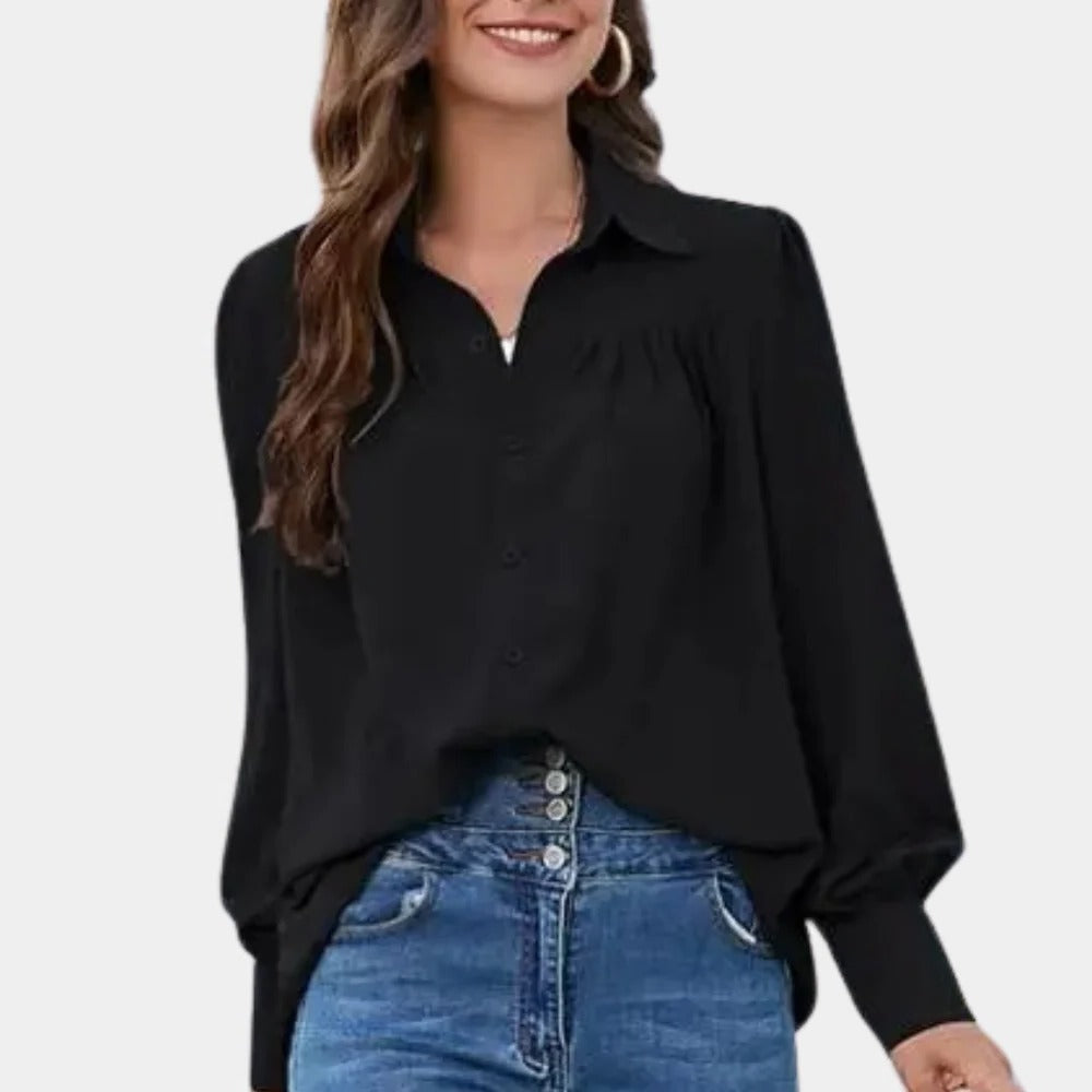 NOMOVA Pleated Long Sleeve Women's Blouse