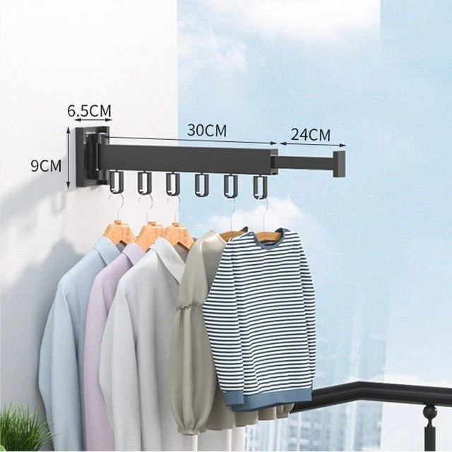 NOMOVA Retractable Cloth Drying Rack, Folding Clothes Hanger, Wall Mount