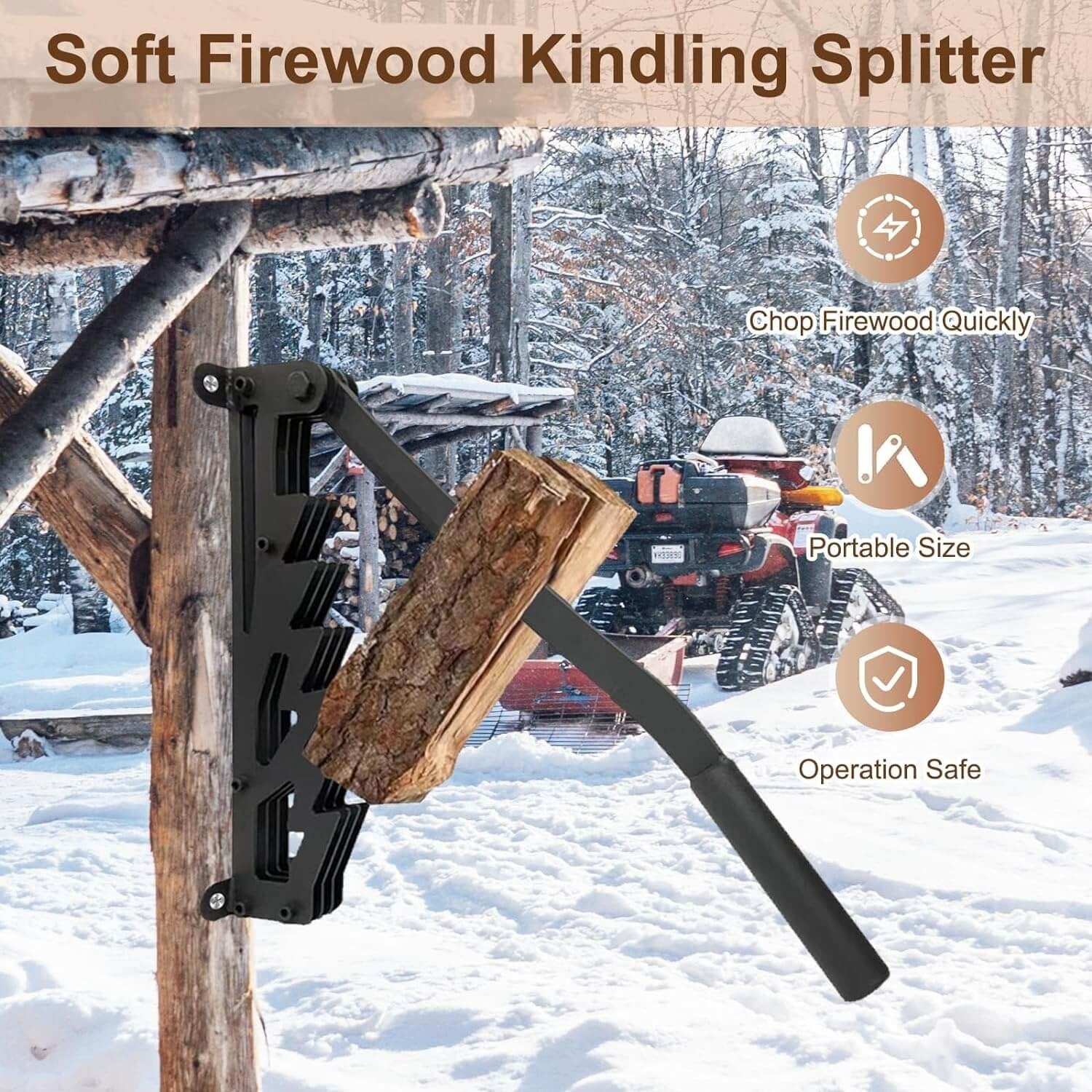Wall Mounted Firewood Kindling Splitter - product detail 2