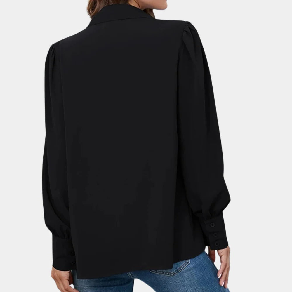 Pleated Long Sleeve Women's Blouse - product detail 7