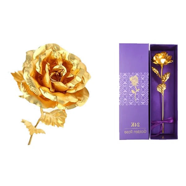 24K Gold Dipped Real Rose with Gift Box - product detail 2