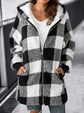 Women Oversized Hoodie Plaid Loose Overcoat - product image 1