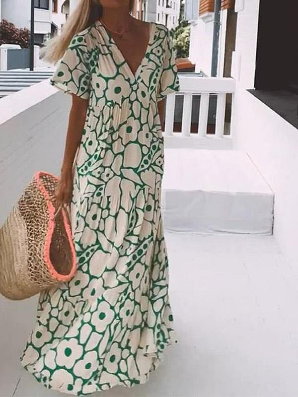 Long Dress With Short Sleeves and Print - product image 4