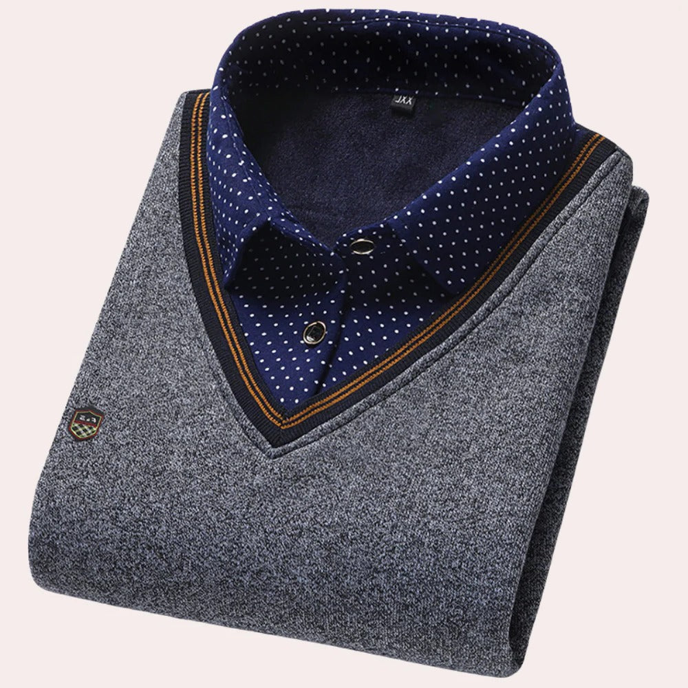 Men's Shirt Collar Sweater - product detail 6