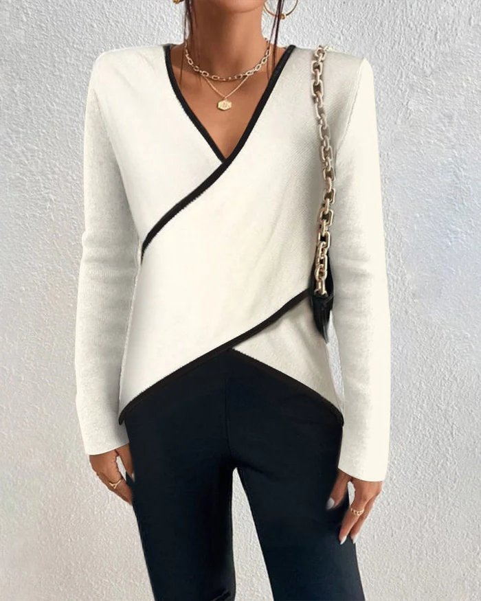 Ivory V-neck sweater - product image 4