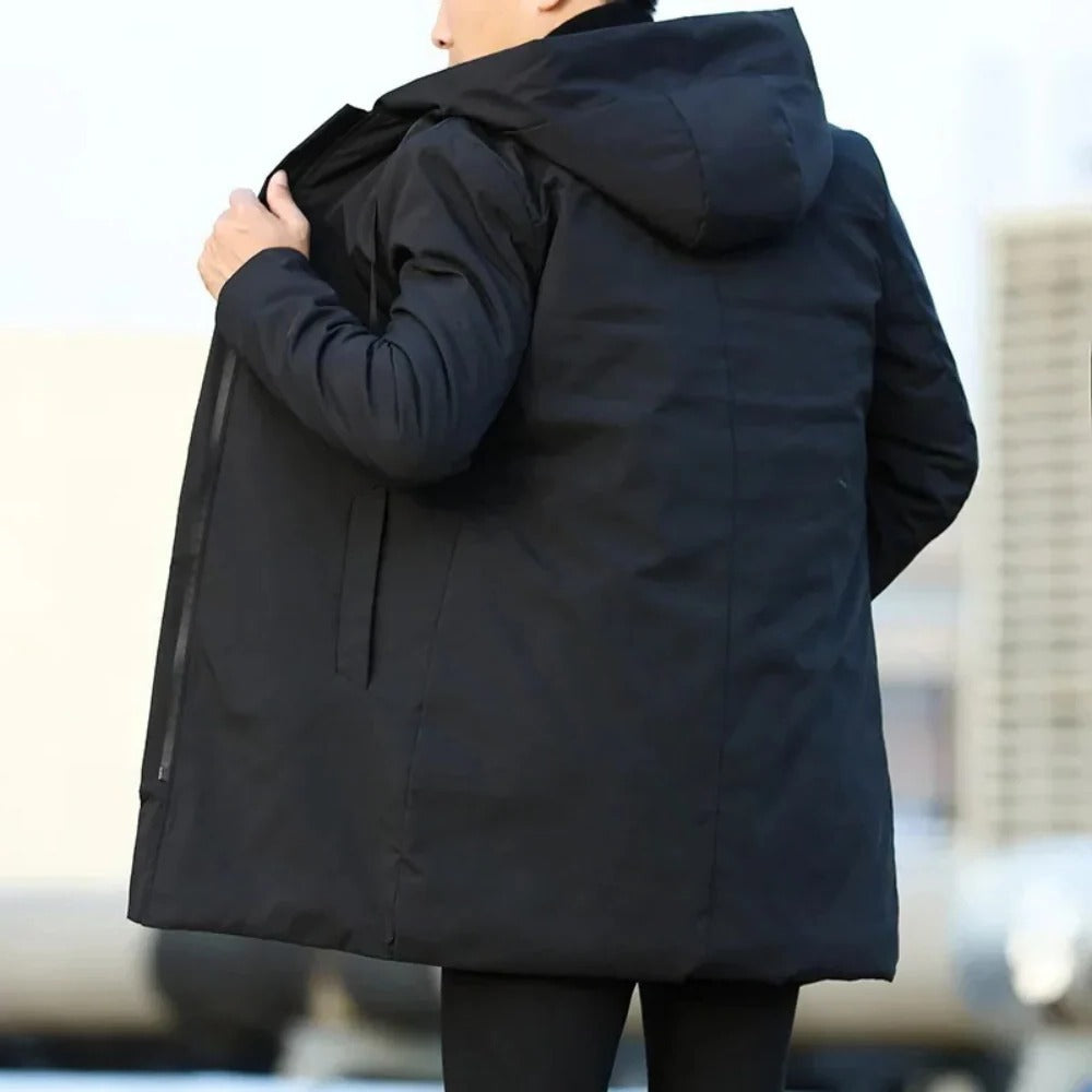 Neat Long Men's Coat - product detail 2
