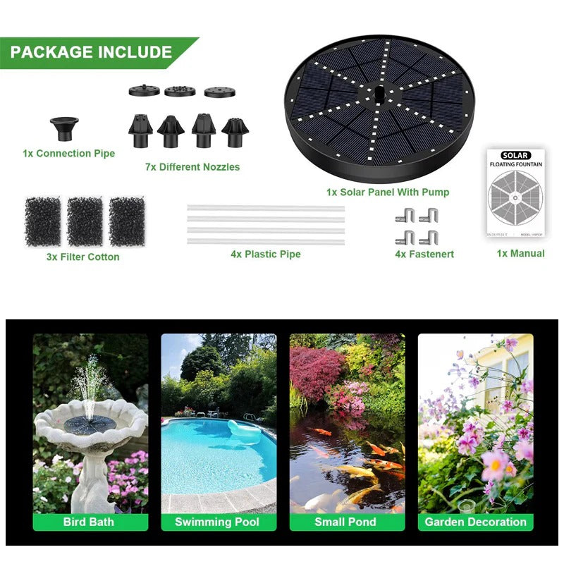 Solar Fountain with 60 LED Lights - product detail 6