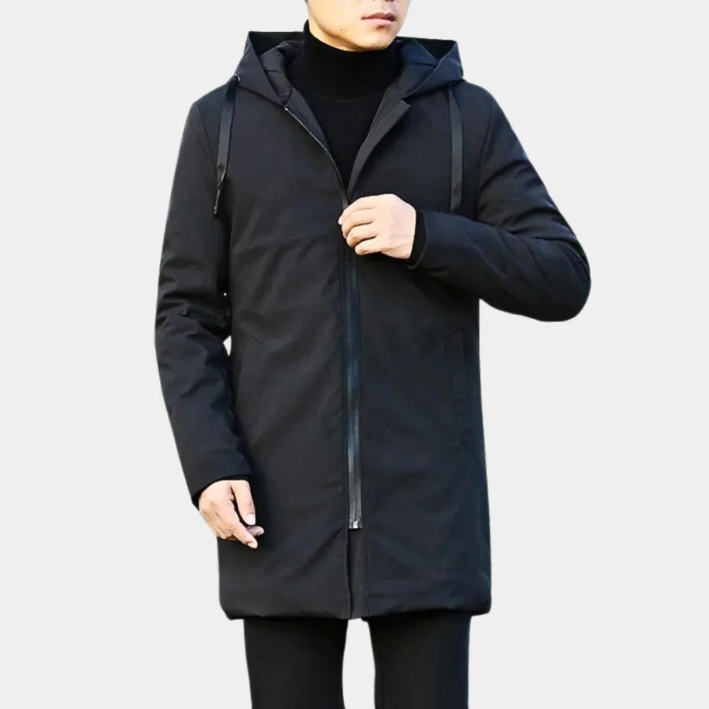 Neat Long Men's Coat - product detail 3