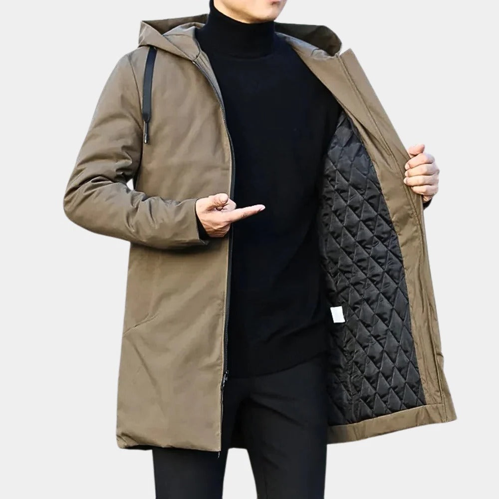 Neat Long Men's Coat - product detail 5