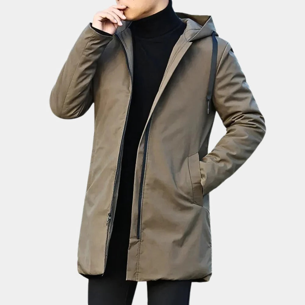 Neat Long Men's Coat - product detail 4