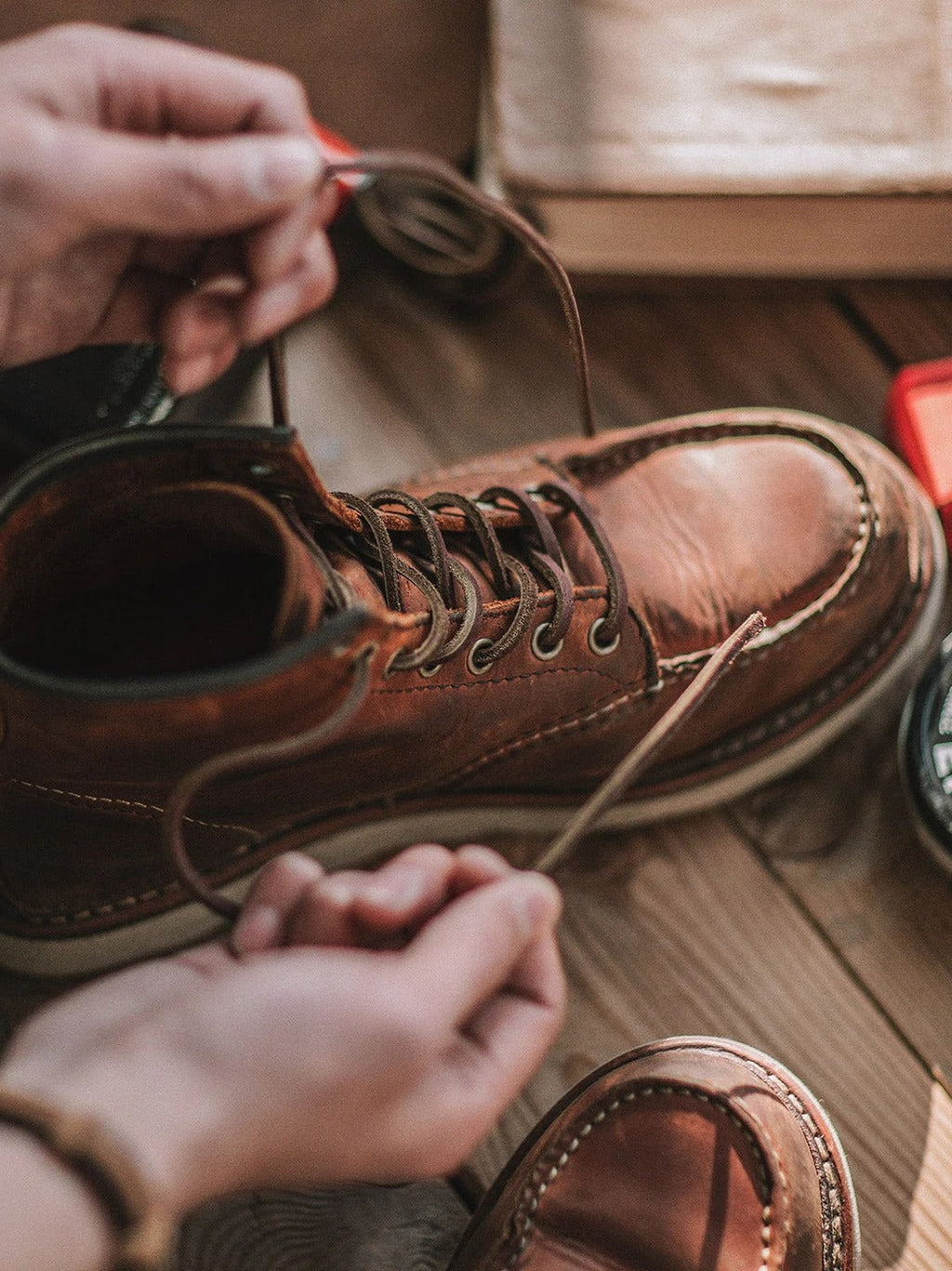 Men's Full Grain Leather Moccasin Toe Work Boots - product image 4