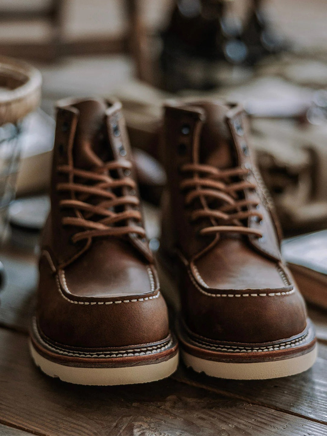 Men's Full Grain Leather Moccasin Toe Work Boots - product image 6