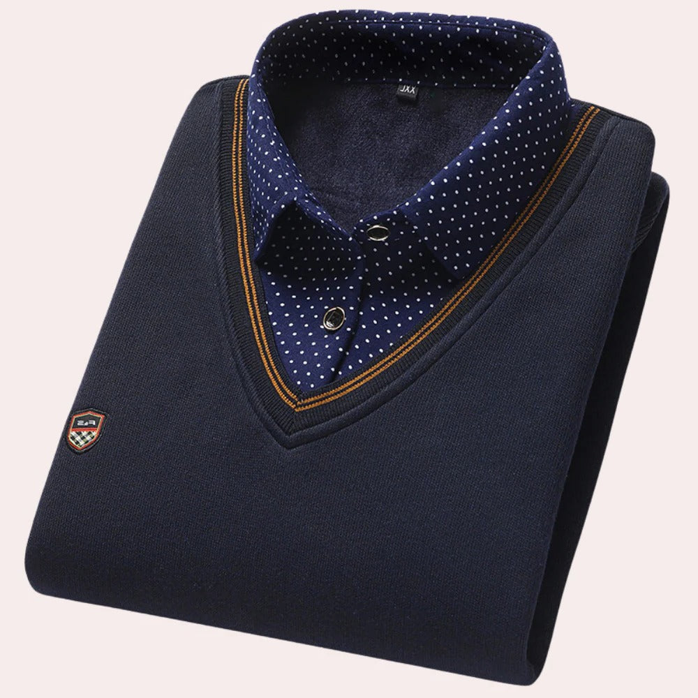 Men's Shirt Collar Sweater - product detail 7