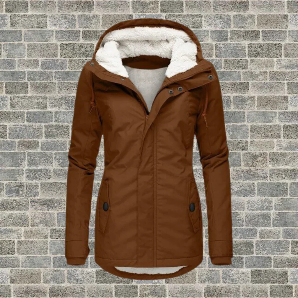 Pleated cotton coat with hood - product image 6