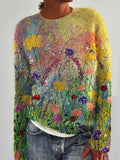 Flower Oil Painting Art Cozy Sweater - product image 1