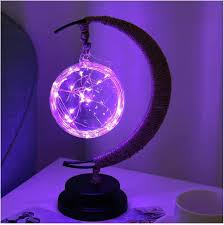 Lámpara de mesa decorativa con iluminación ambiental de brillo lunar
