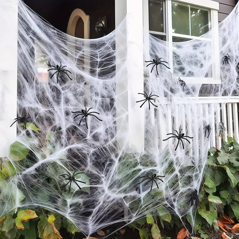 200 Sqft Spider Webs Halloween Door Decorations With Fake - product detail 6