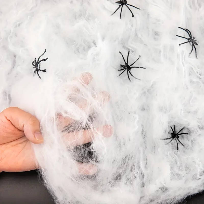 200 Sqft Spider Webs Halloween Door Decorations With Fake - product detail 4
