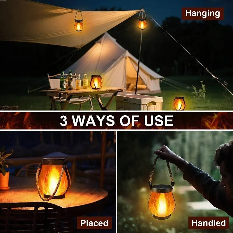 Solar Outdoor Porch Flame Lanterns - product detail 3
