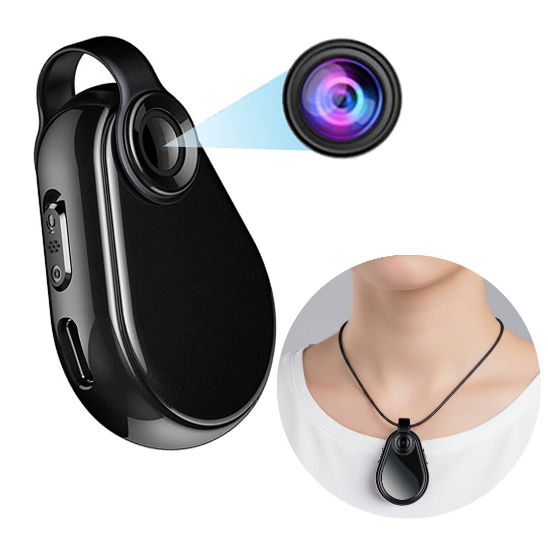 NOMOVA Hidden Camera Necklace with Audio and Video
