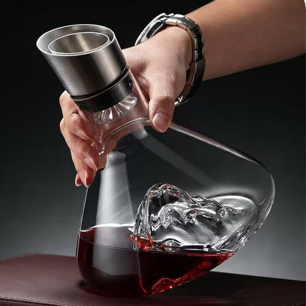 Crystal Glass Wine Decanter Aerator Carafe - product detail 5