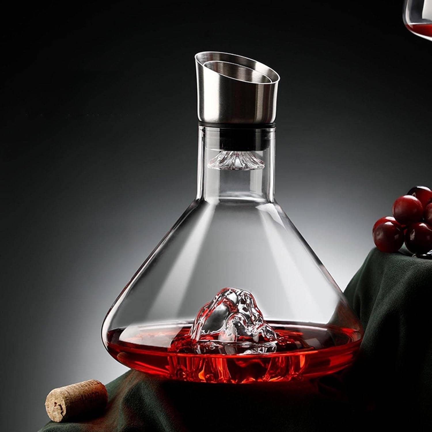 Crystal Glass Wine Decanter Aerator Carafe - product detail 7