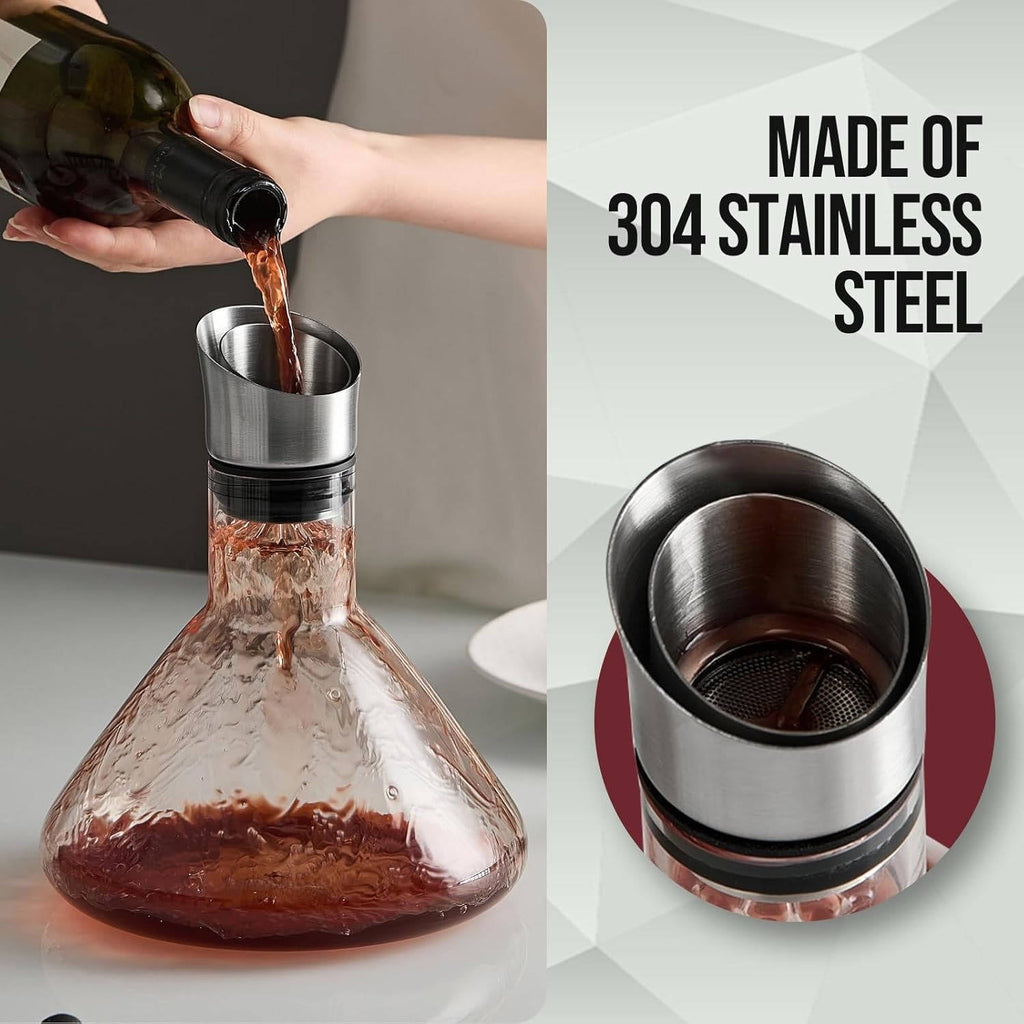 Crystal Glass Wine Decanter Aerator Carafe - product detail 4