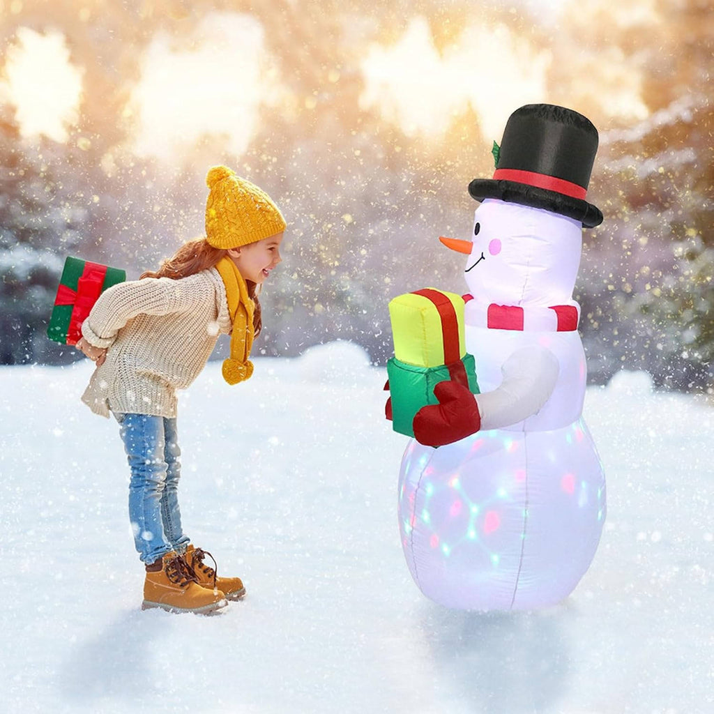 Outdoor Christmas Decorations Inflatable Snowman With LED - product detail 2