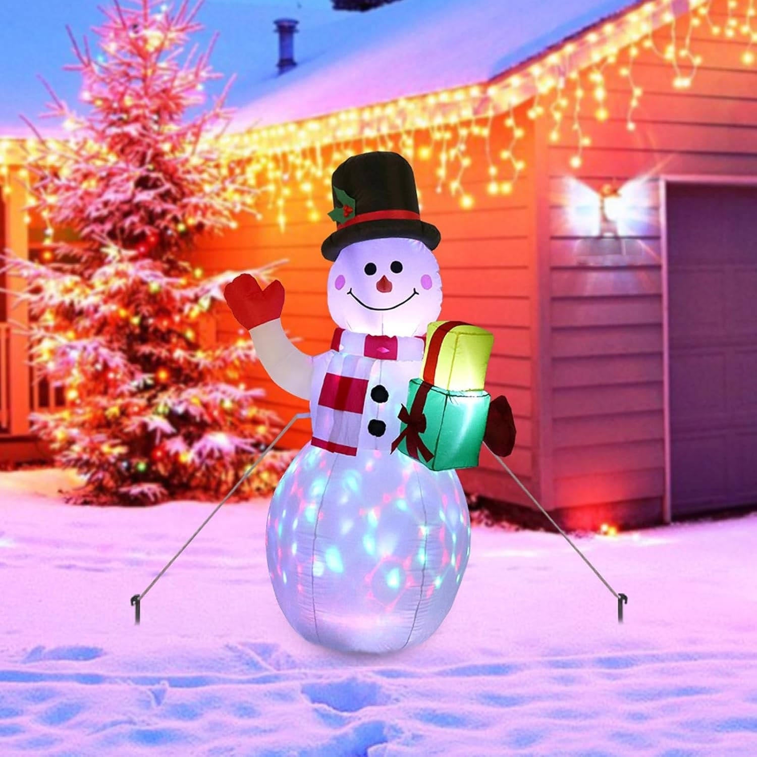 NOMOVA Outdoor Christmas Decorations Inflatable Snowman With LED Lights