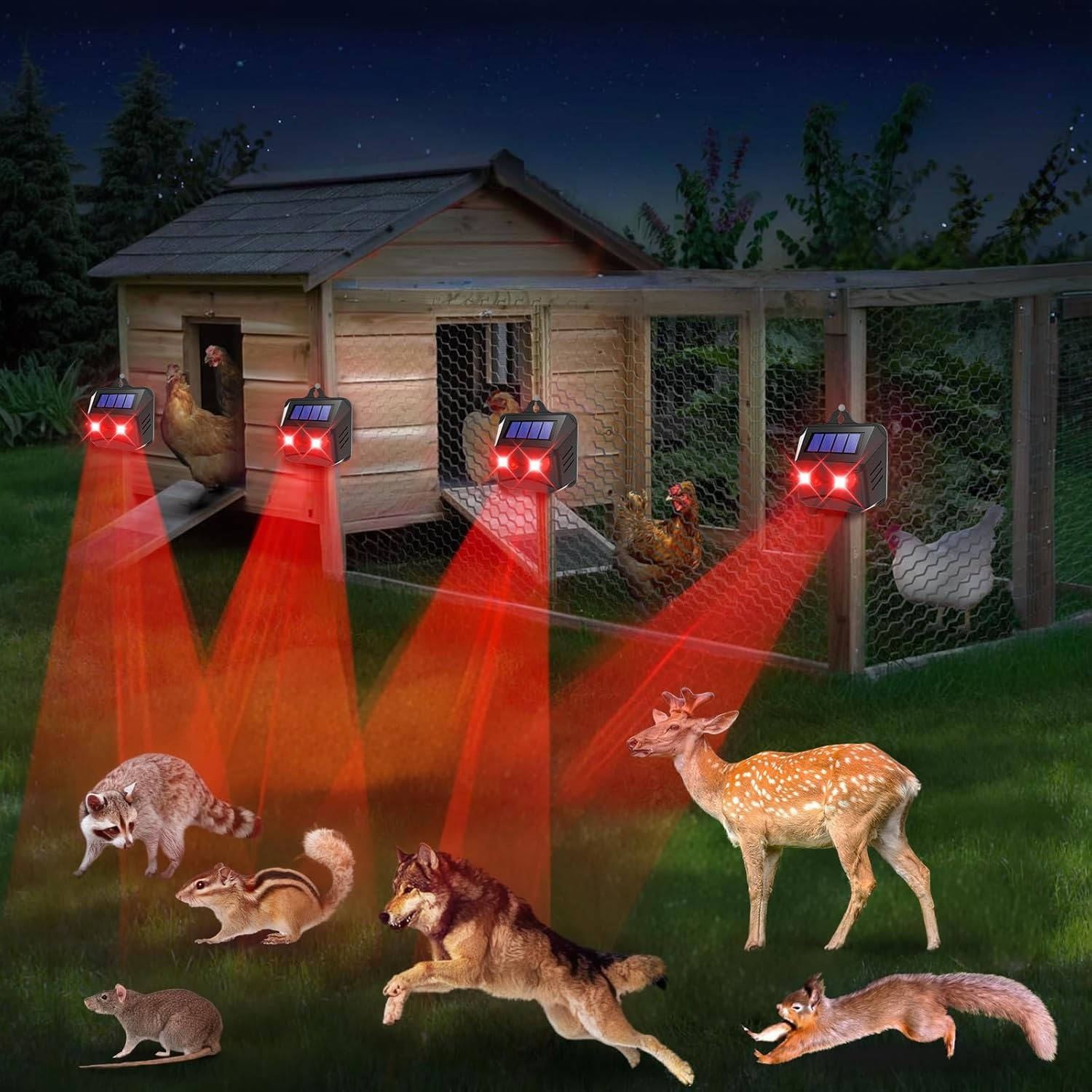 2pcs Solar Powered Ultrasonic Animal Repellent - product detail 2