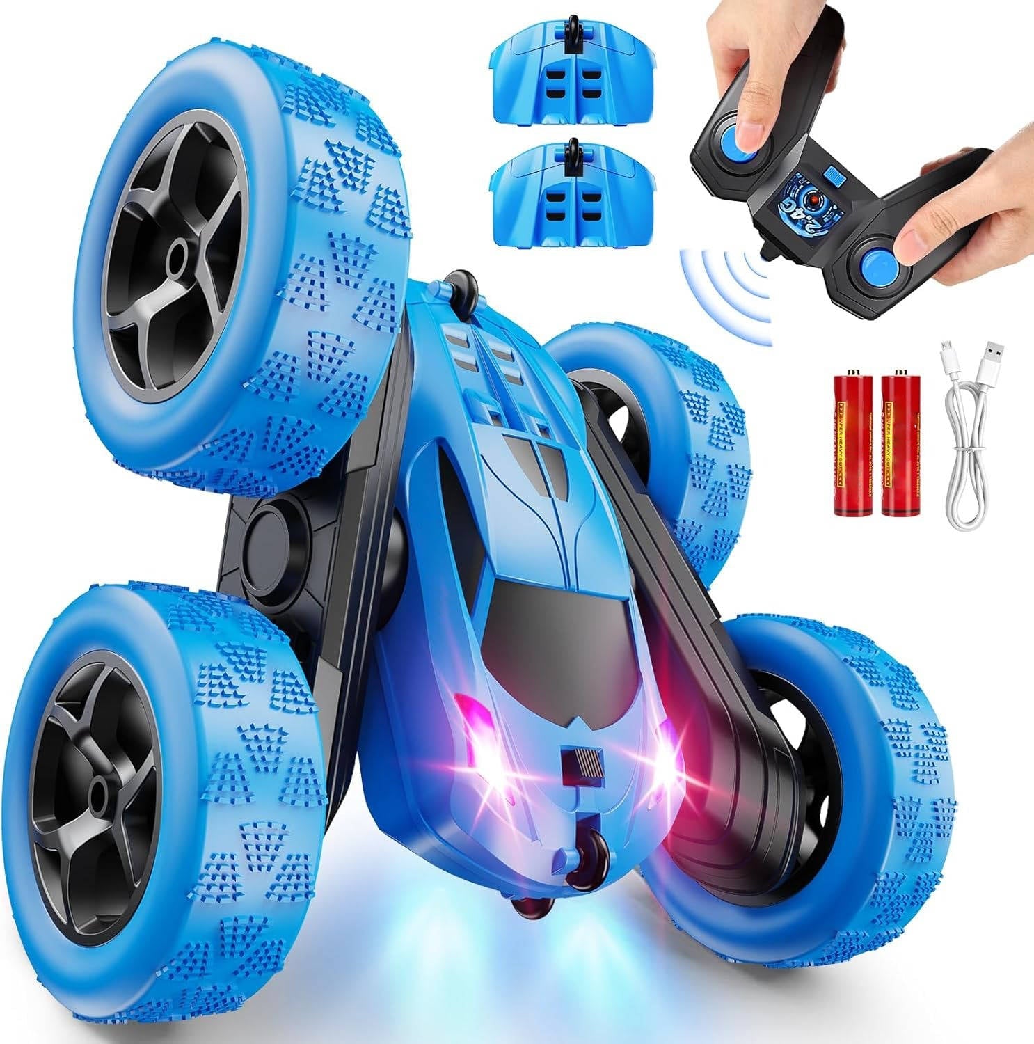 NOMOVA RC Cars Toys for Kids Ages 6 to 12 with LED Lights & 360° Flips