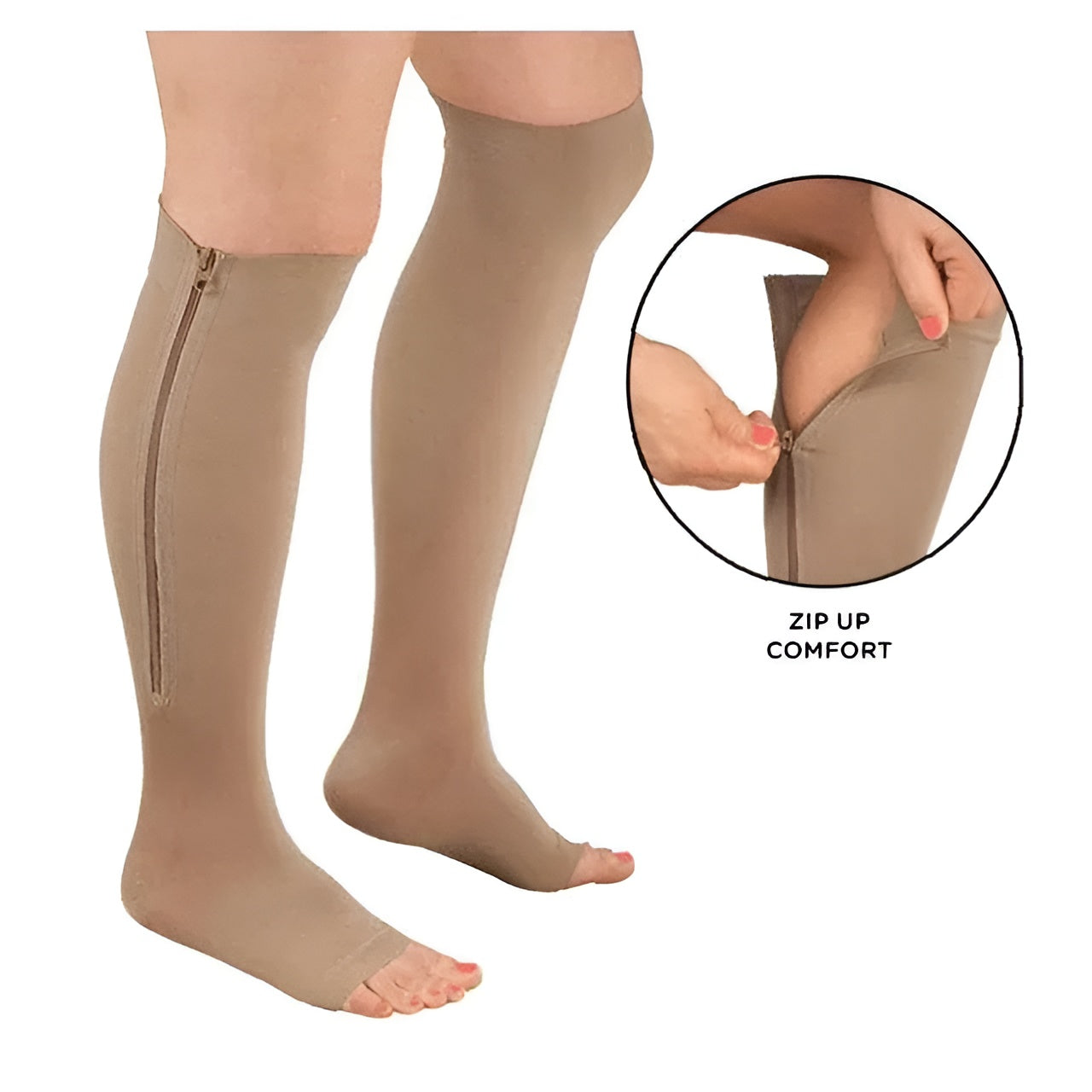 Zippered Compression Socks Support Stockings 20-30 mmHg - product image 3
