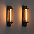 Aplique de pared industrial con iluminación LED moderna y diseño vintage de jaula metálica inalámbrico