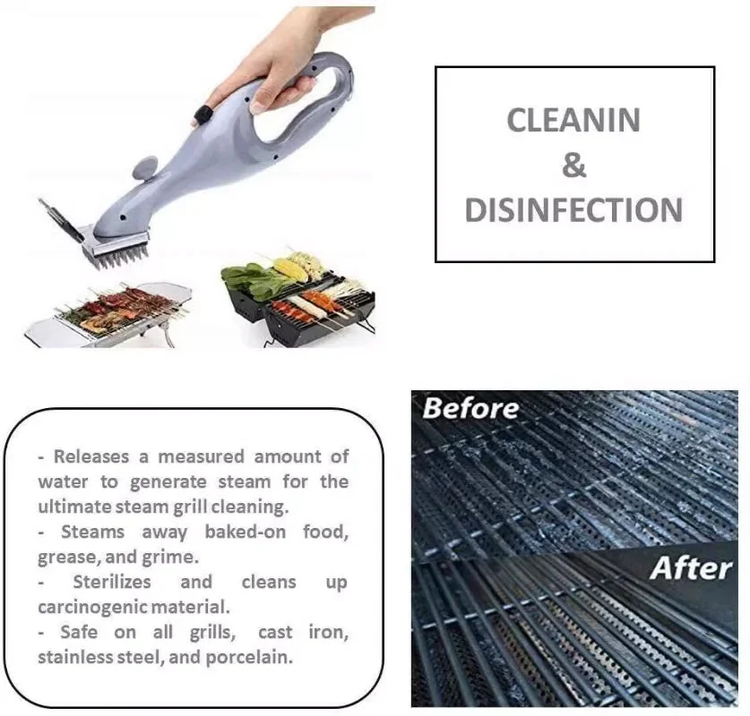 Barbecue Grill Outdoor Steam Cleaning Brush BBQ Cleaner Charcoal Scraper - product image 3