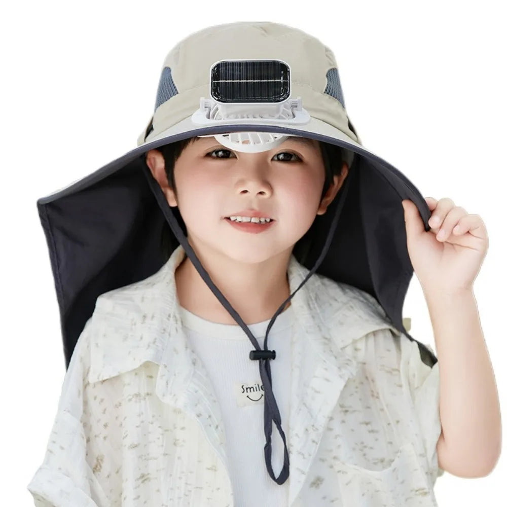 Adjustable Kids Solar Fan Hat - product detail 12