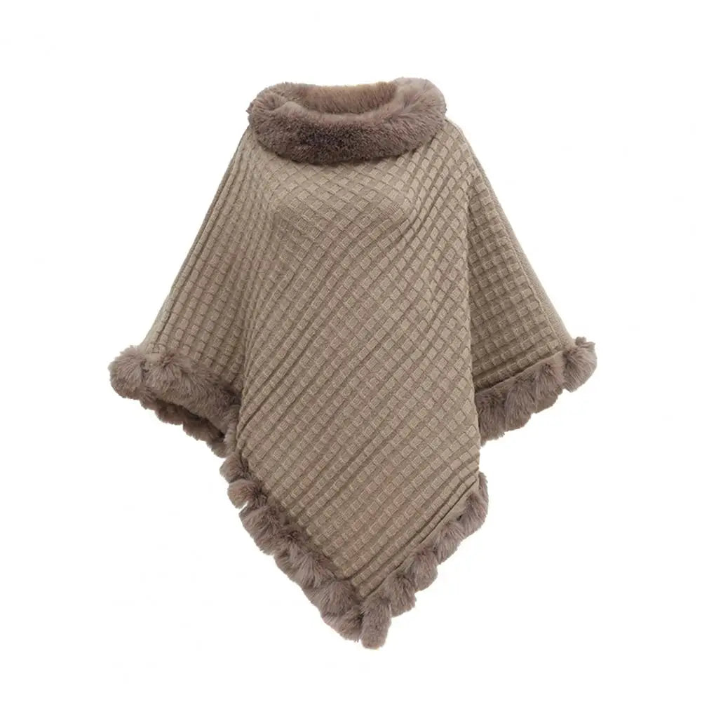 Faux Fur Shawl Cloak for Women - product detail 8