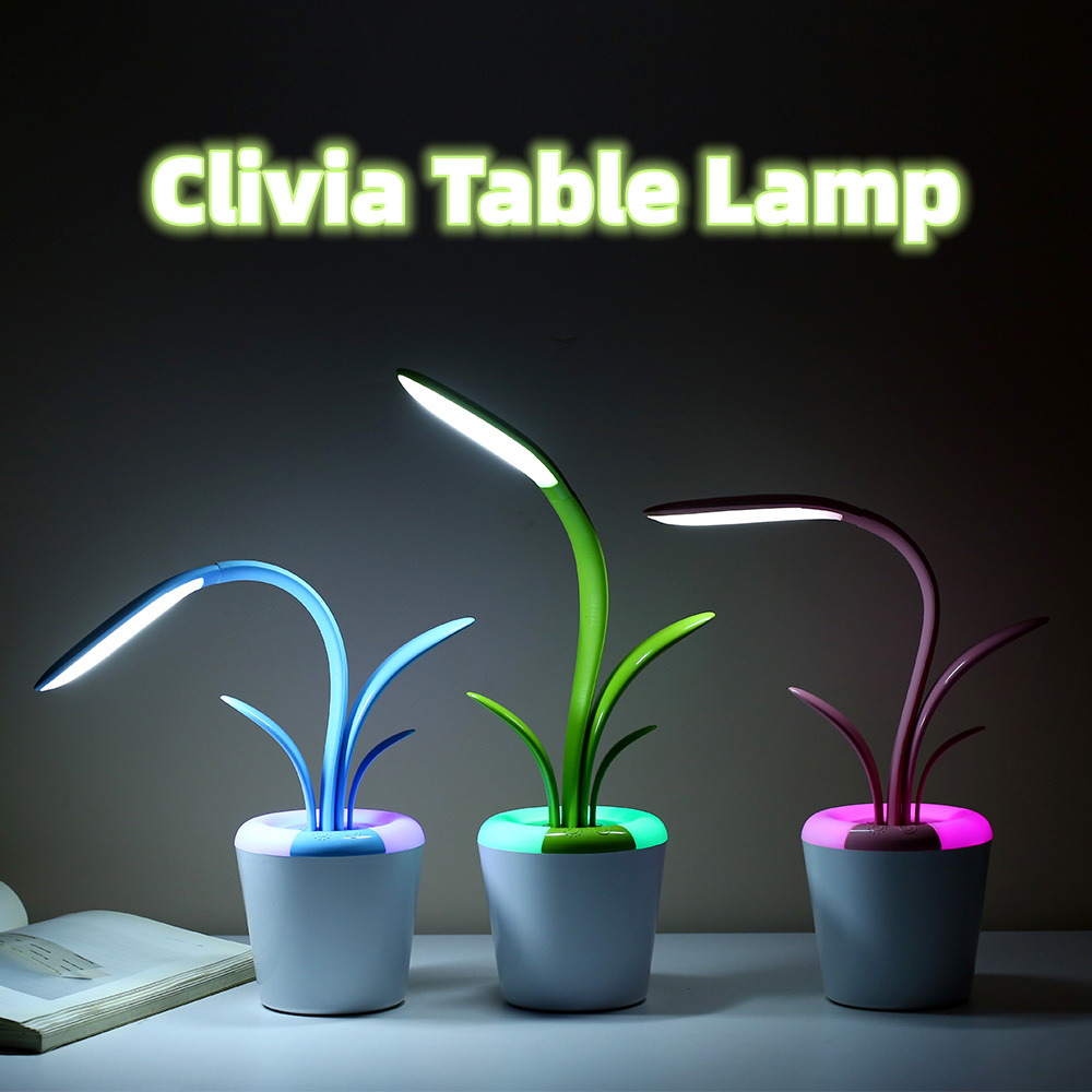 Lámpara de escritorio infantil con luz LED, cuello de cisne flexible, batería recargable y carga USB