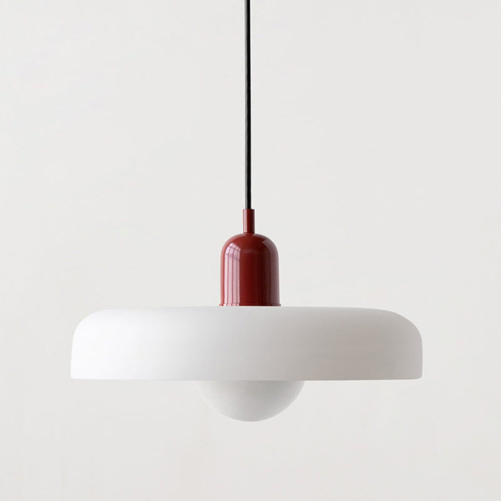 Lámpara colgante de cocina con cable ajustable y pantalla de disco de vidrio para la sala de estar