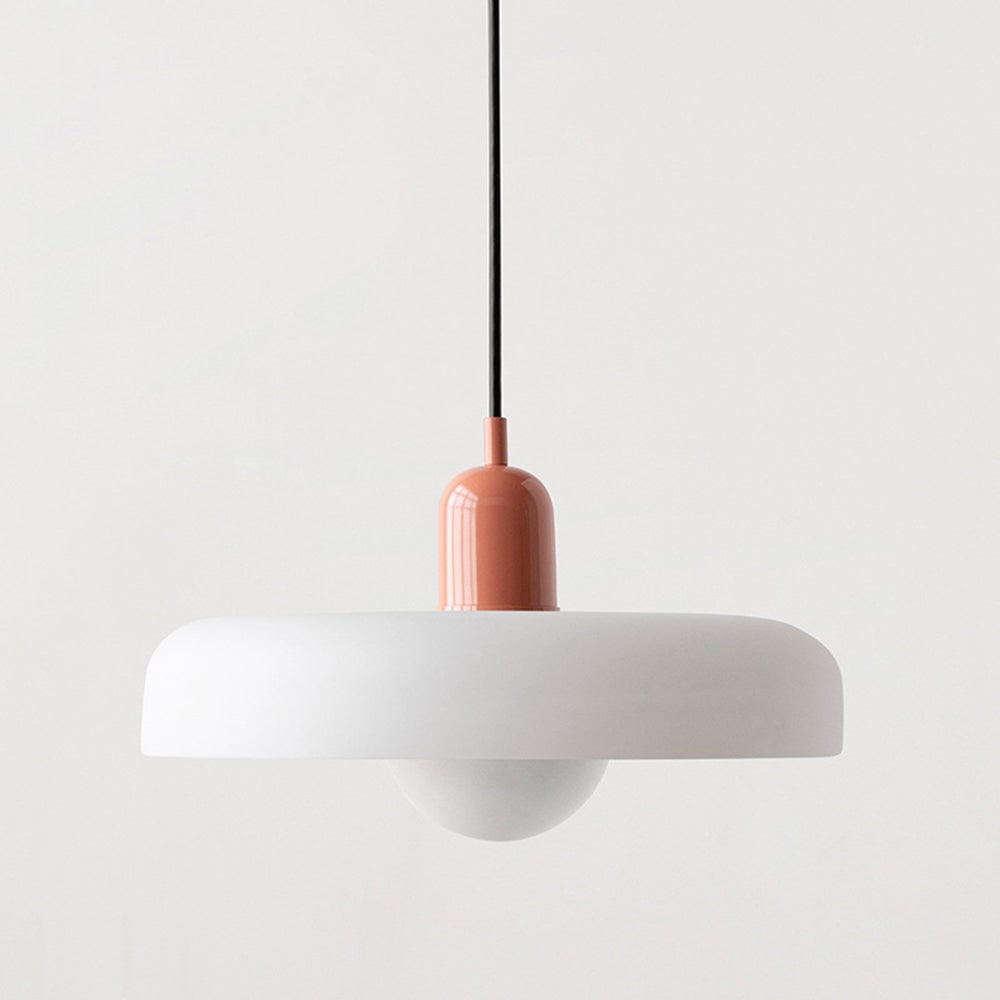 Lámpara colgante de cocina con cable ajustable y pantalla de disco de vidrio para la sala de estar