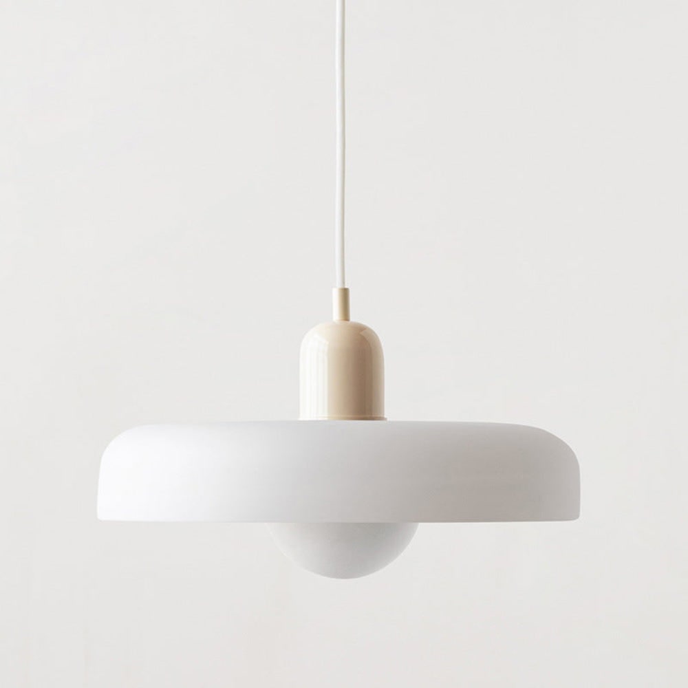 Lámpara colgante de cocina con cable ajustable y pantalla de disco de vidrio para la sala de estar
