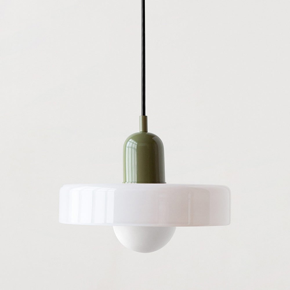 Lámpara colgante de cocina con cable ajustable y pantalla de disco de vidrio para la sala de estar