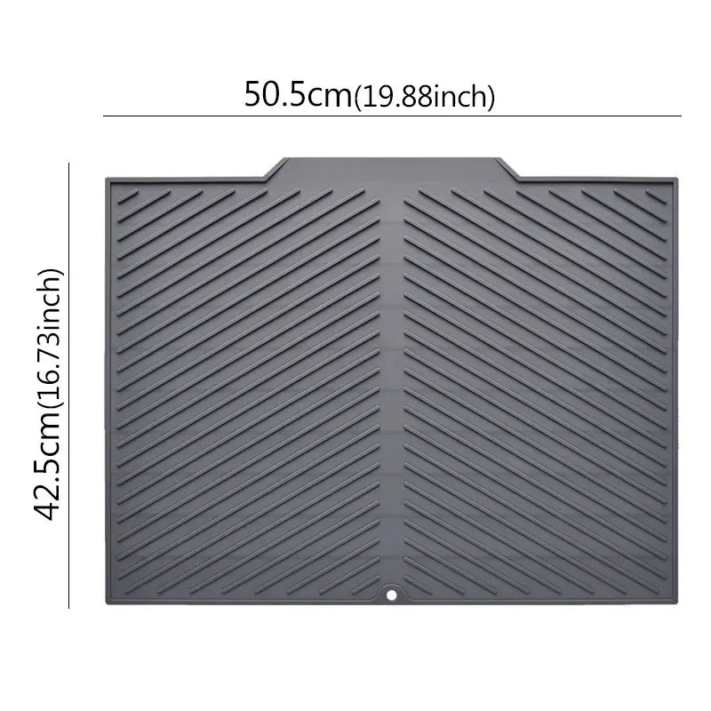 Silicone Dish Drying Mat with Drain Design - product detail 5