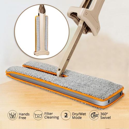 Self-Wringing Double-Sided Flat Microfiber Mop & Broom - product detail 4