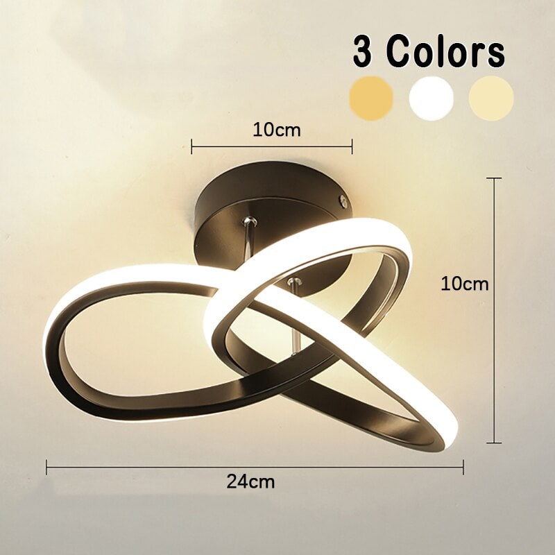 Lámpara de techo LED de perfil bajo con montaje al ras y diseño moderno de anillos superpuestos