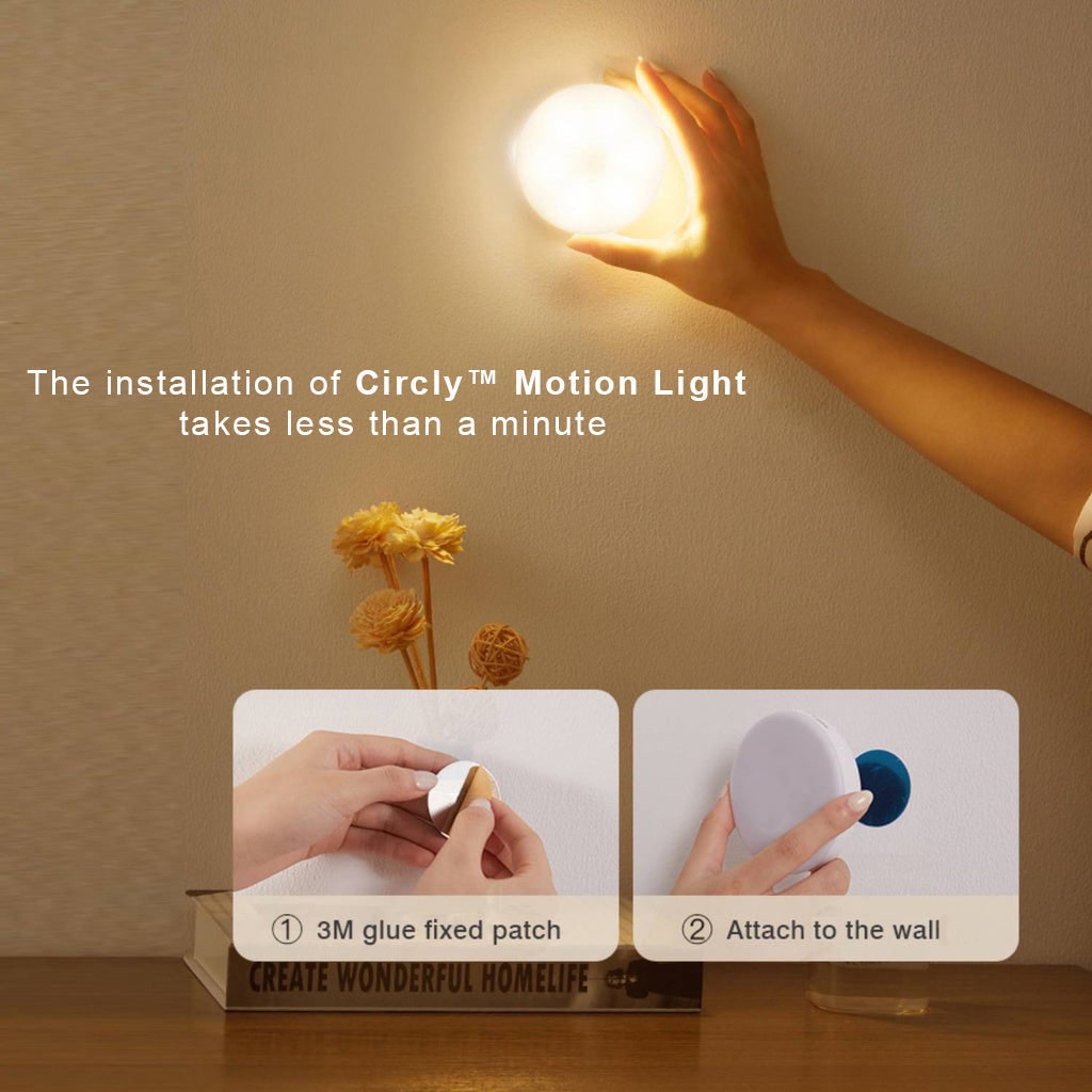 Luz LED con sensor de movimiento, detección activada, inalámbrica, magnética, tipo puck, blanco cálido