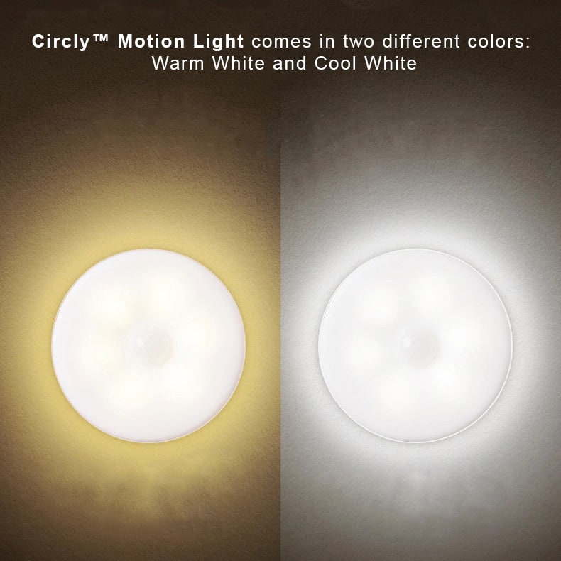 Luz LED con sensor de movimiento, detección activada, inalámbrica, magnética, tipo puck, blanco cálido
