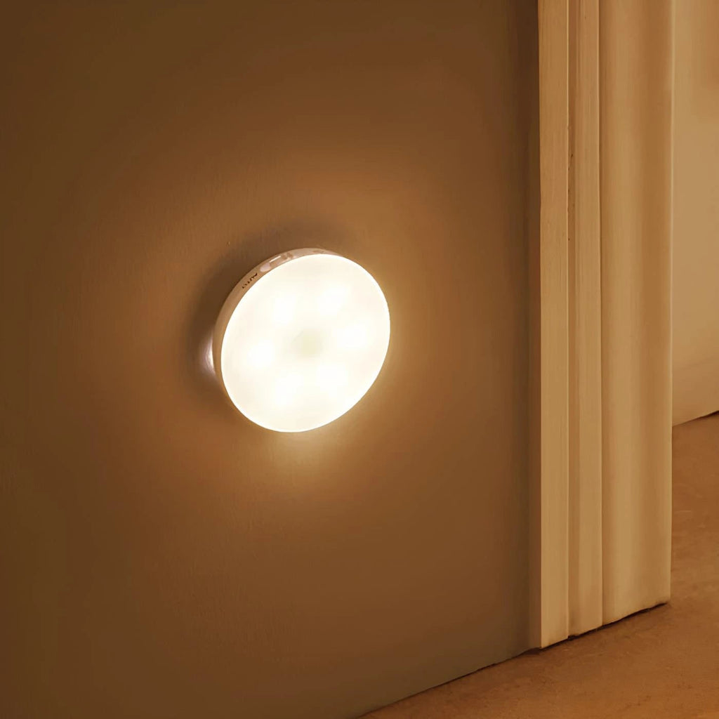 Luz LED con sensor de movimiento, detección activada, inalámbrica, magnética, tipo puck, blanco cálido