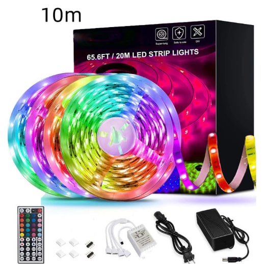 Tiras de luces LED RGB con cambio de color, control remoto y diodos de cinta flexible para decorar habitaciones