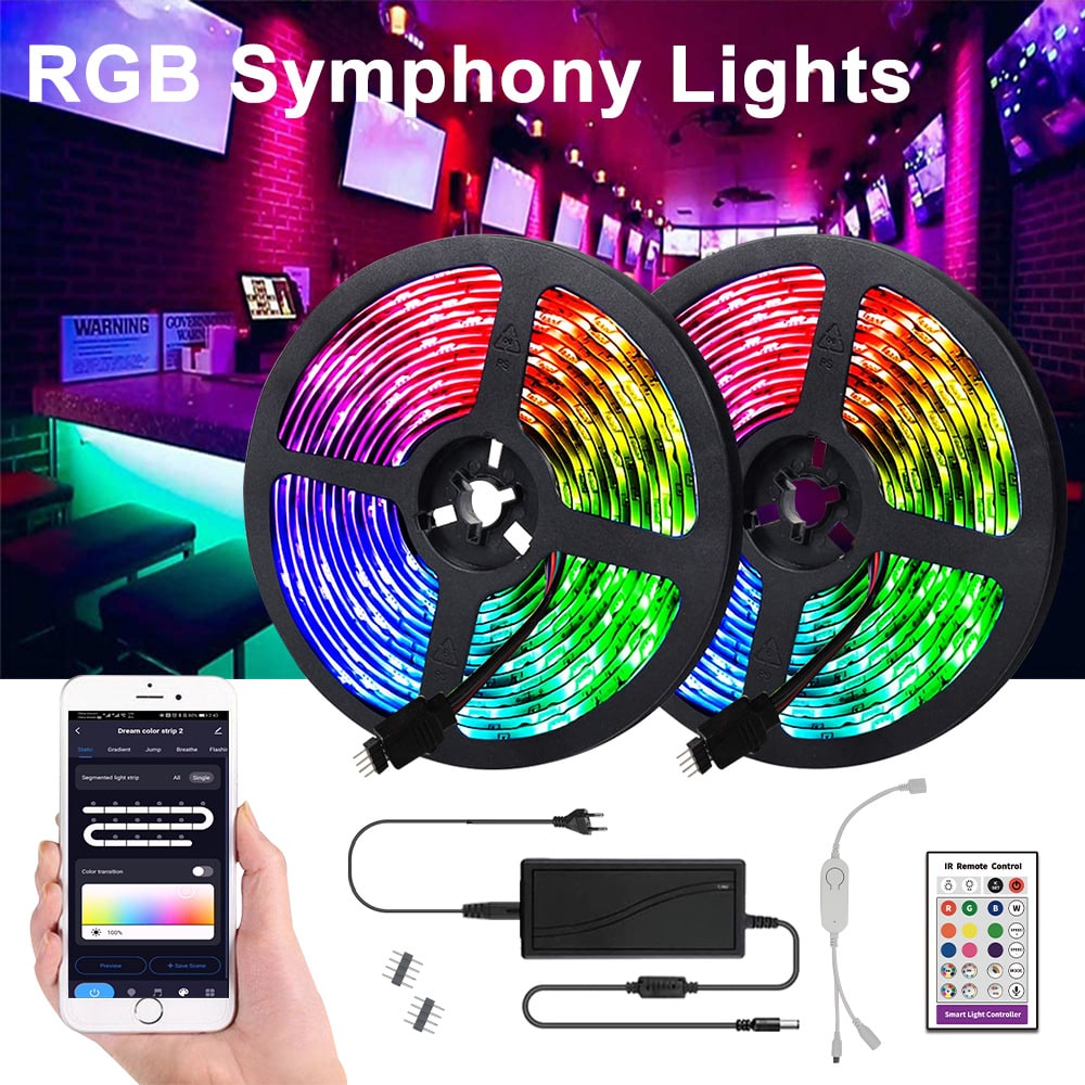 Tiras de luces LED RGB con control inteligente e iluminación bajo los gabinetes