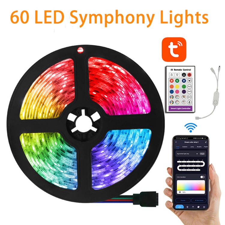 Tiras de luces LED RGB con control inteligente e iluminación bajo los gabinetes